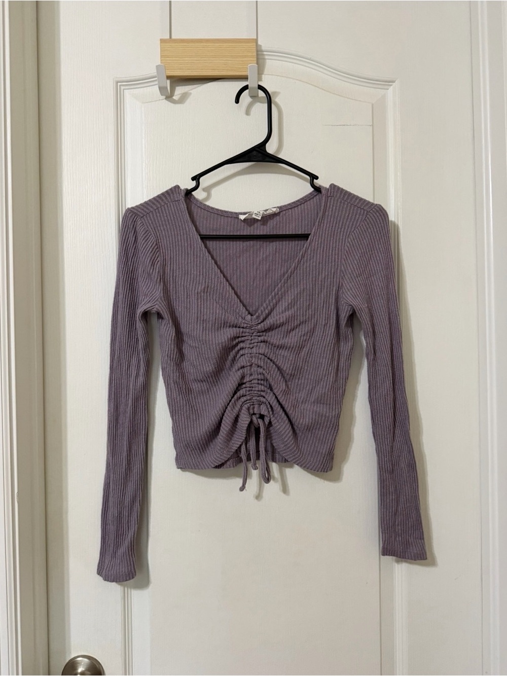 Hippie Rose Purple Ruched Drawstring Top